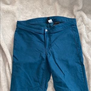 Teal skinny jeans